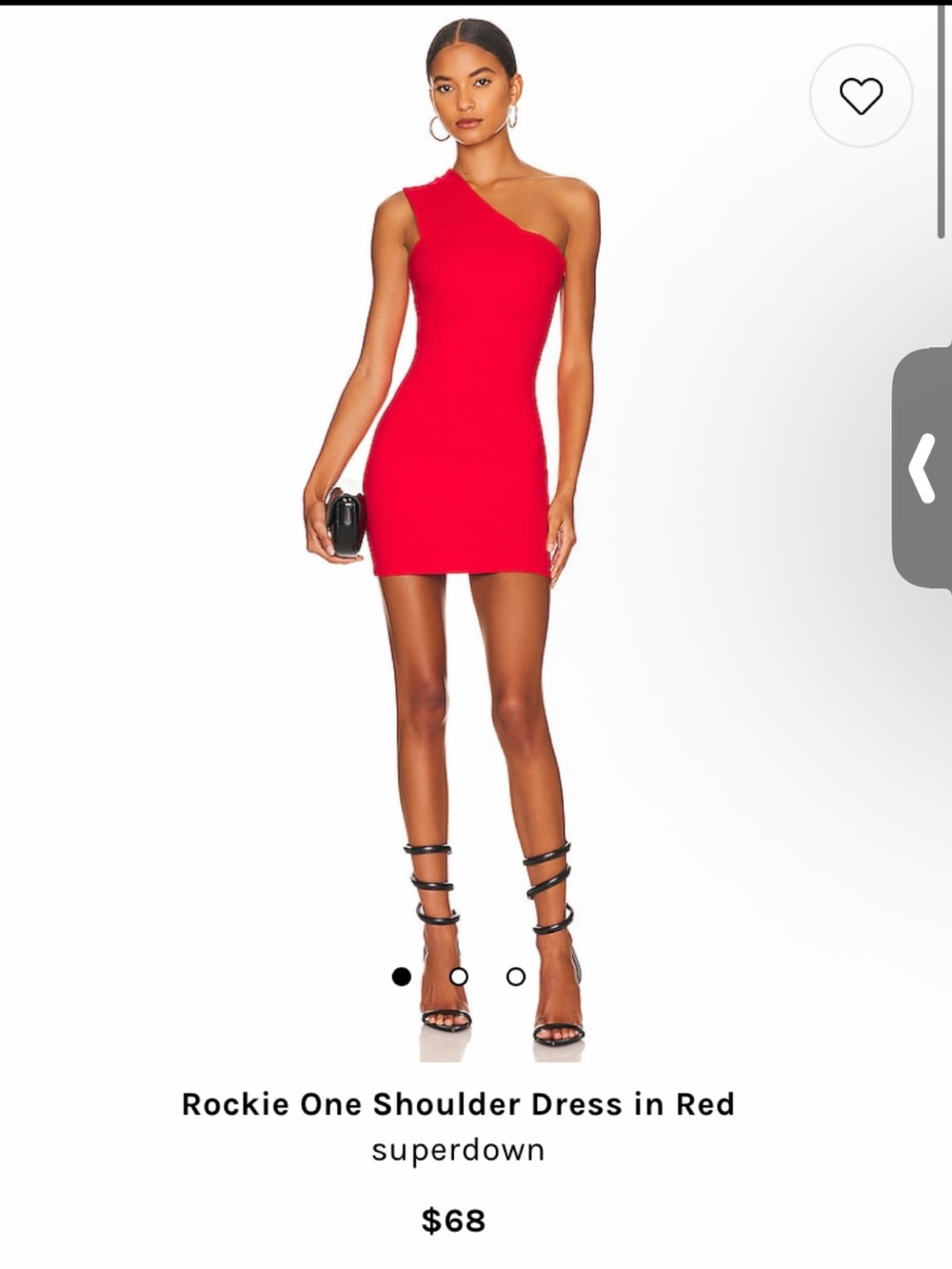 superdown One-Shoulder Mini Dress in Bright Red